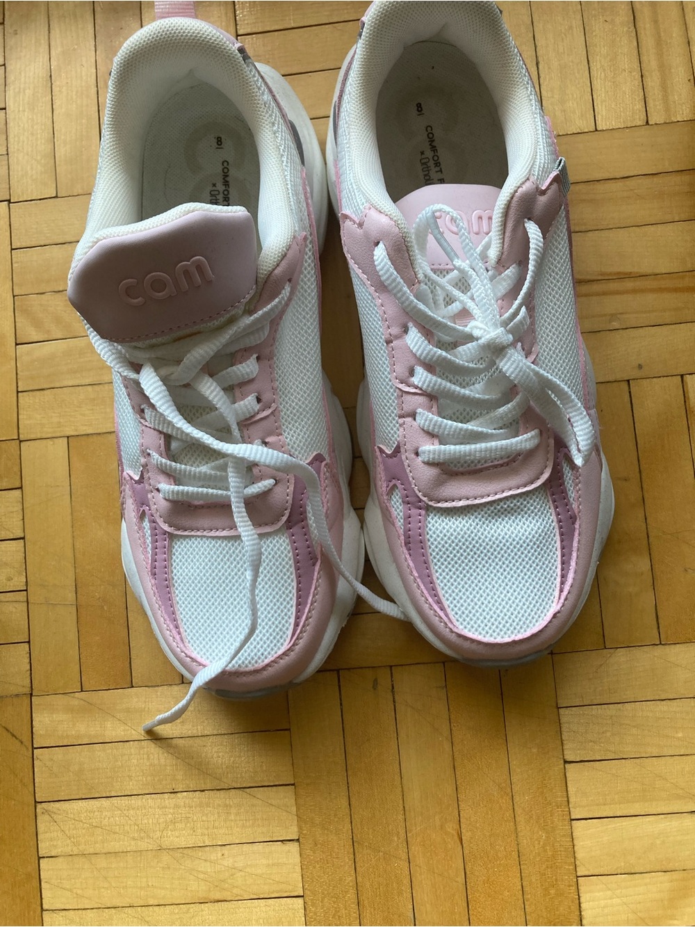 Ardene Pink and White Women's Athletic Sneakers